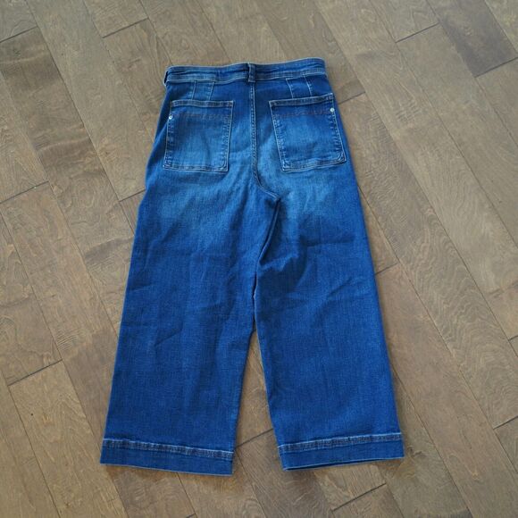 Anthropologie Pilcro Exposed‎ Zipper Crop Stretch Blue Jeans Size 30 - Picture 2 of 6